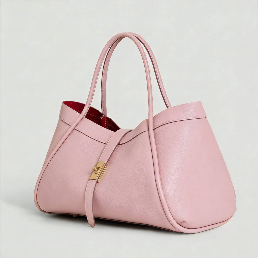Echte Ledertasche Made in Italy Elegant 45x25x20cm: Beige