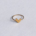 Minimalistischer Ring aus Edelstahl mit Herz – Gold