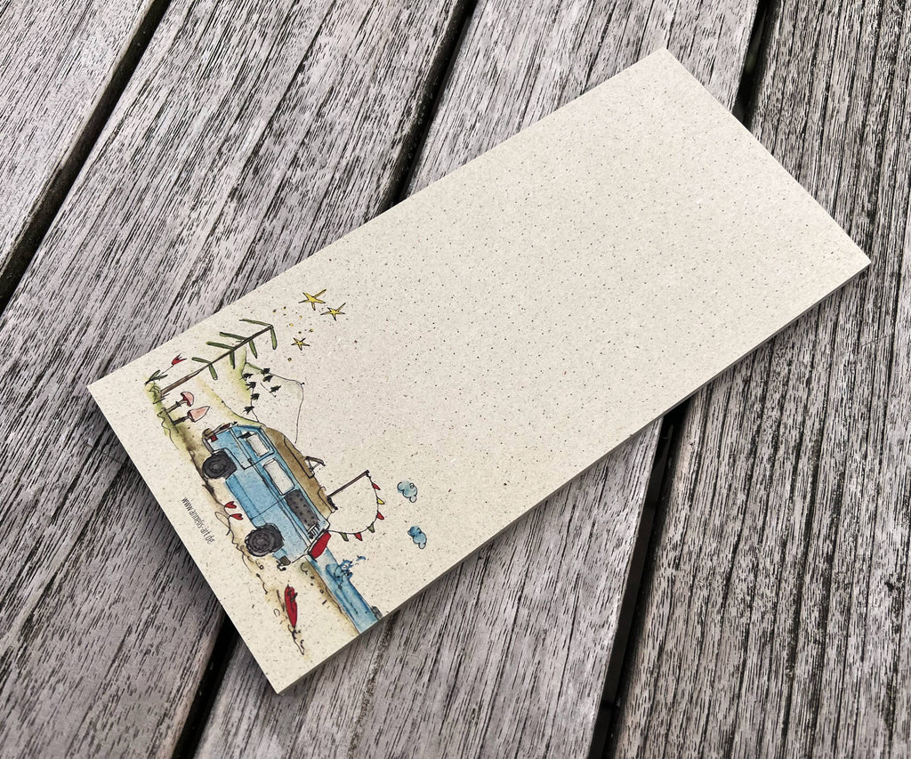 Notizblock aus Graspapier | Camper | 99 x 210 mm | gepunktet