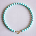 Perlenkette mit Miyuki-Perlen – Mint/Kirschrot