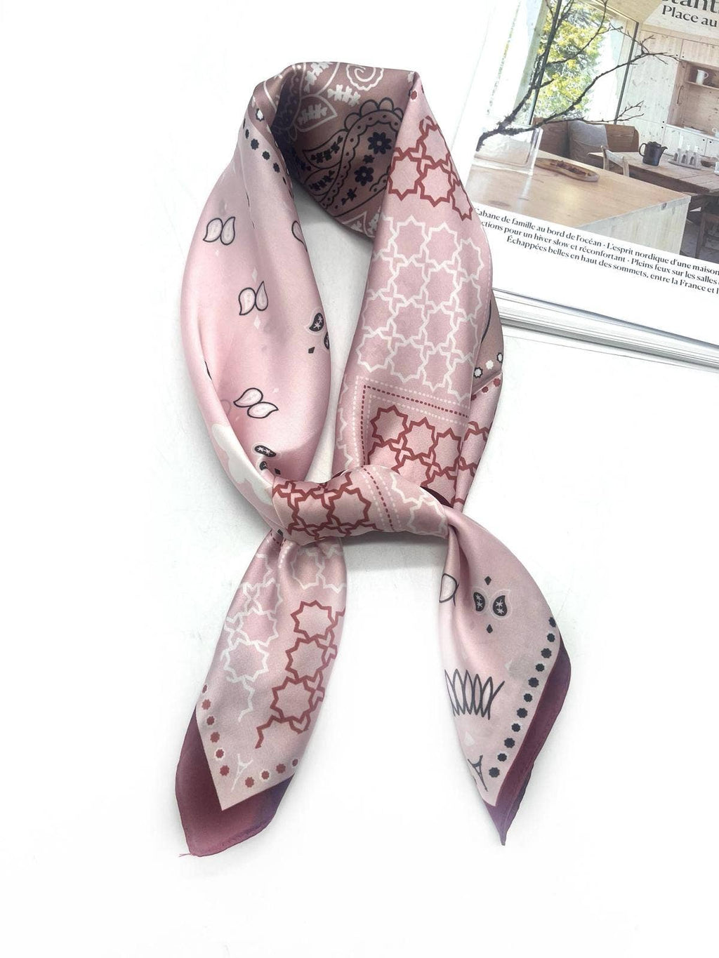 D-358 Seidenschal 70x70: Bordeaux