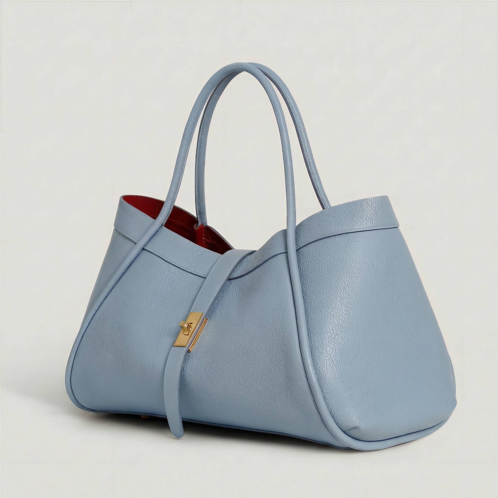 Echte Ledertasche Made in Italy Elegant 45x25x20cm: Beige