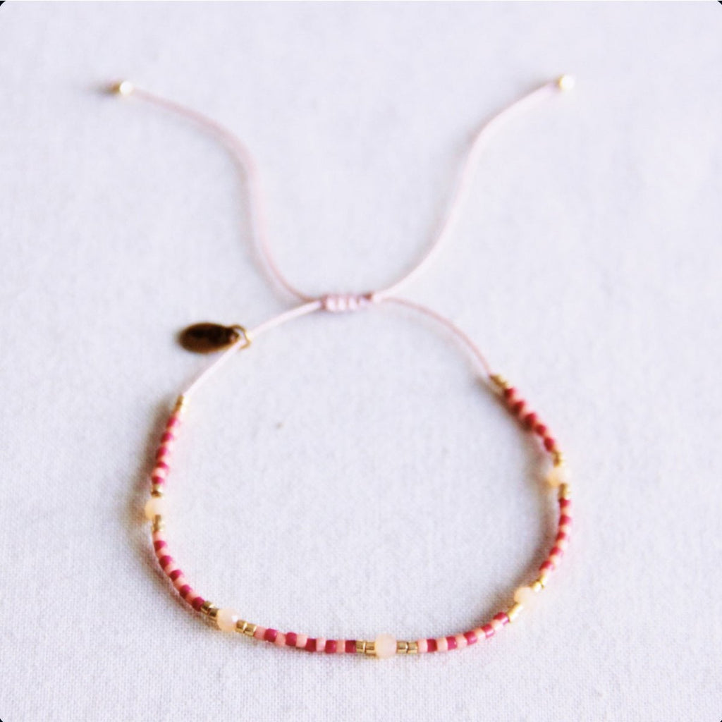Facettiertes Miyuki-Armband – Koralle/Lila