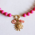 Perlenkette mit Miyuki-Perlen mit Anhängern – Fuchsia/Orange