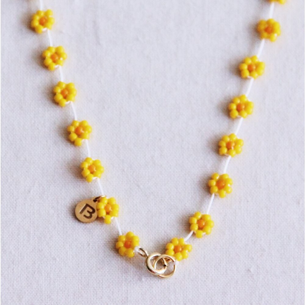 Gänseblümchen -Blumenkette - Gelb/Orange