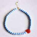Perlenkette mit Krabbe - Hellblau