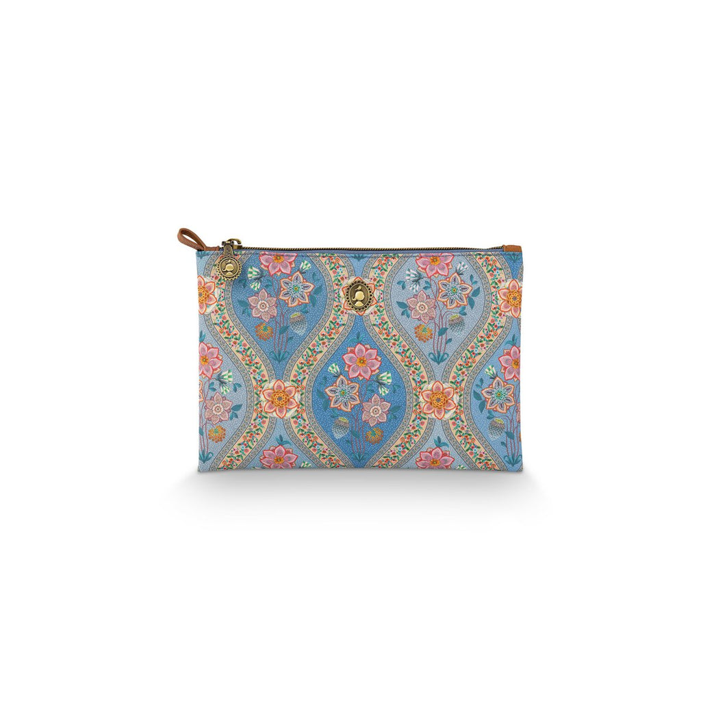 Charly Cosmetic Flat Pouch Medium Ornamento Blue 24x1x15.5cm