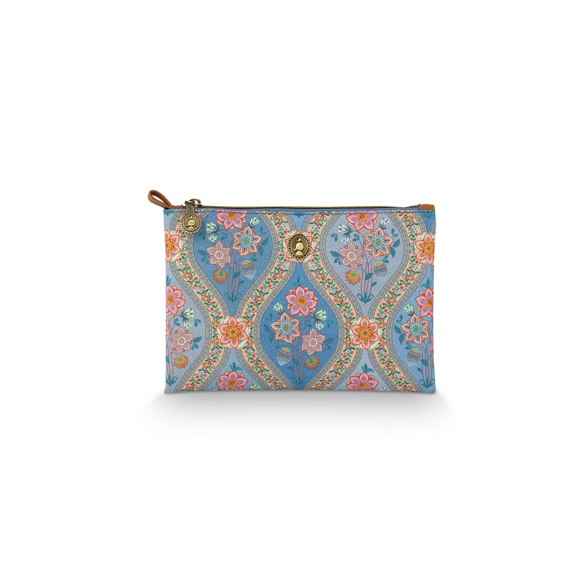 Charly Cosmetic Flat Pouch Medium Ornamento Blue 24x1x15.5cm