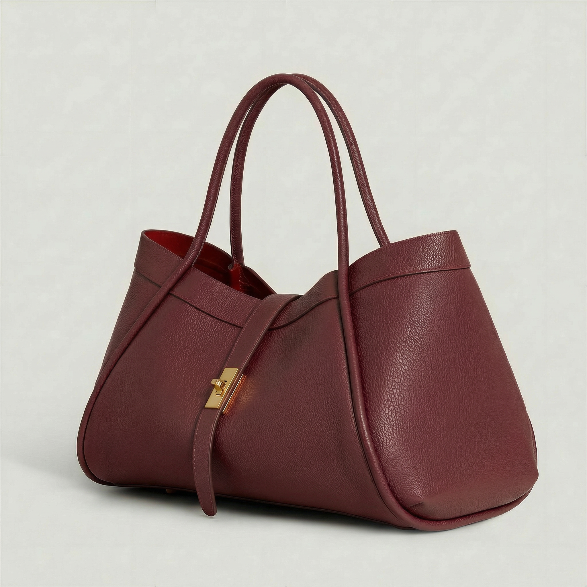 Echte Ledertasche Made in Italy Elegant 45x25x20cm: Beige
