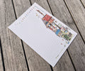 Briefpapier A4 | buntes Haus | Recyclingpapier | liniert