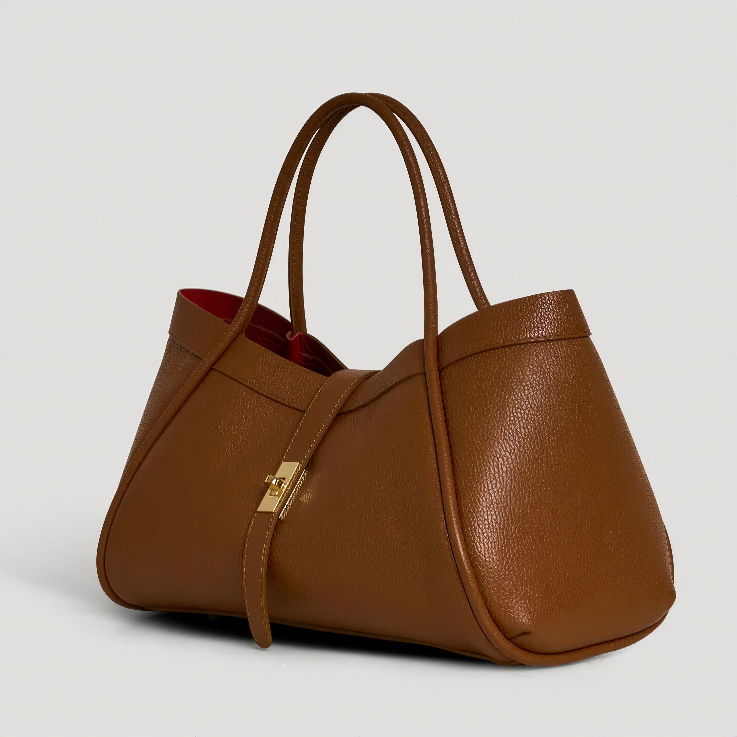 Echte Ledertasche Made in Italy Elegant 45x25x20cm: Beige