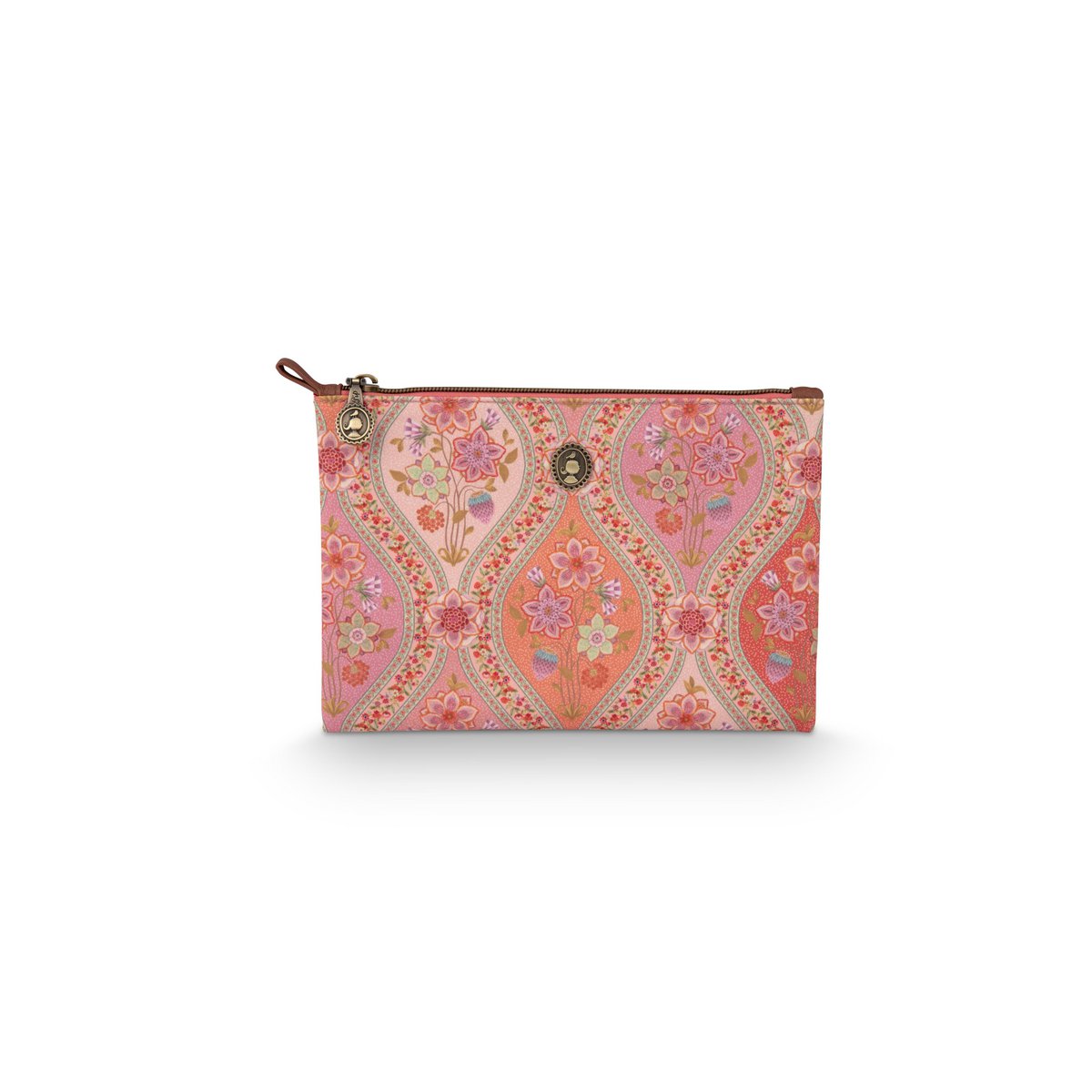 Charly Cosmetic Flat Pouch Medium Ornamento Orange 24x1x15.5cm