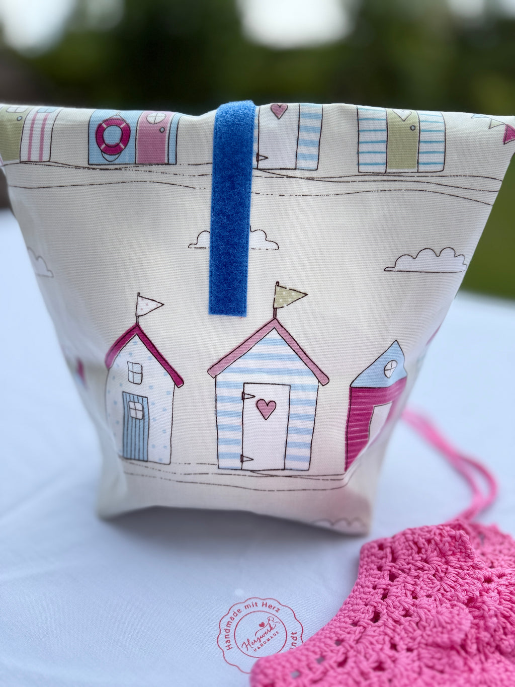 Lunchbag "Strandhäuschen" Handarbeit