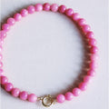Natursteinperlen Halskette XL - Fuchsia