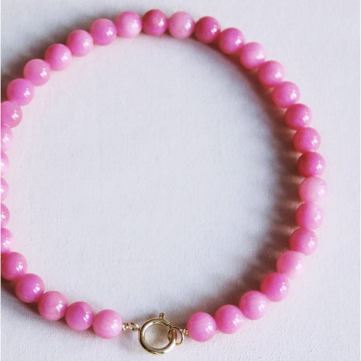 Natursteinperlen Halskette XL - Fuchsia