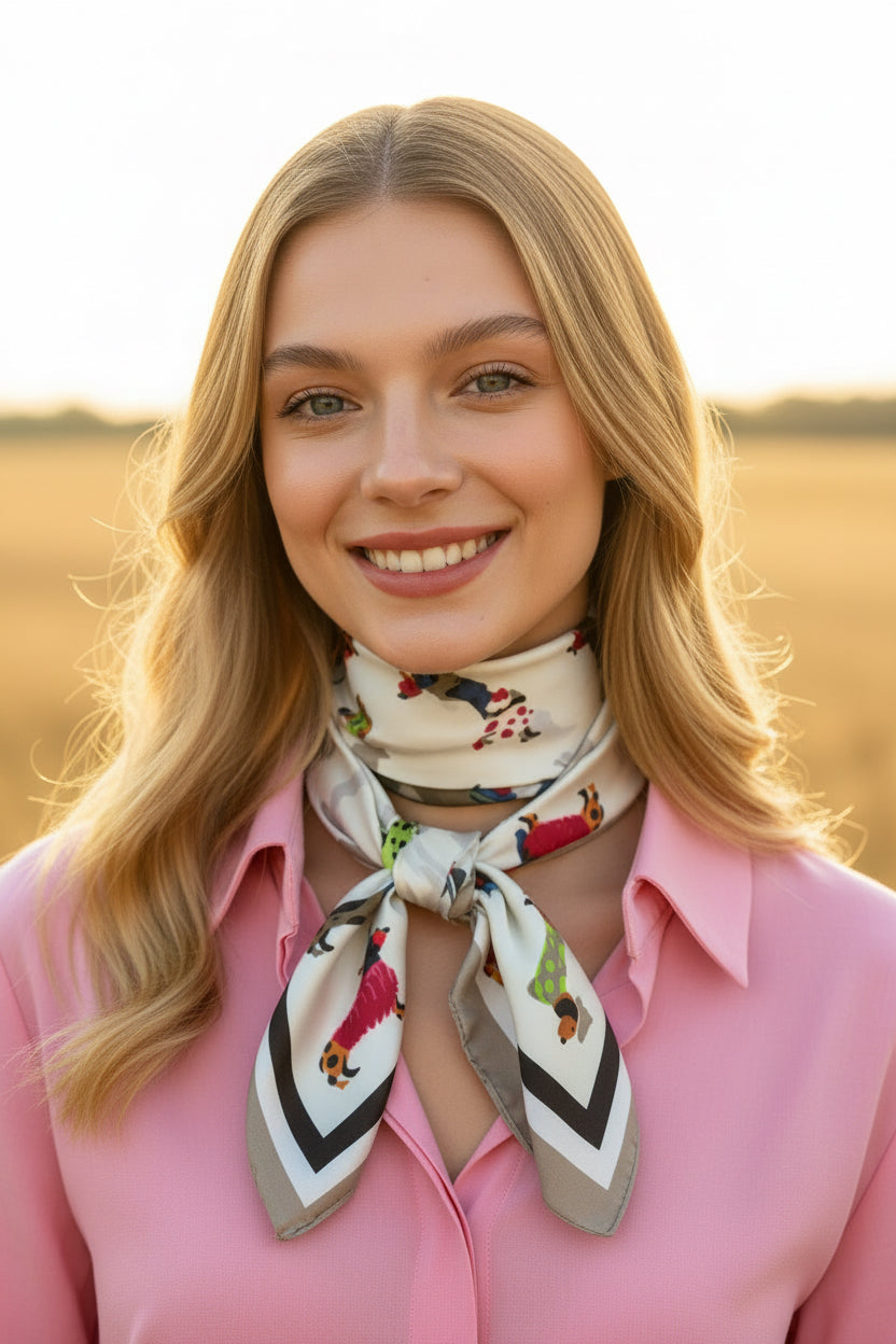 D-500 Foulard mit Seidengefühl 70x70: Noir