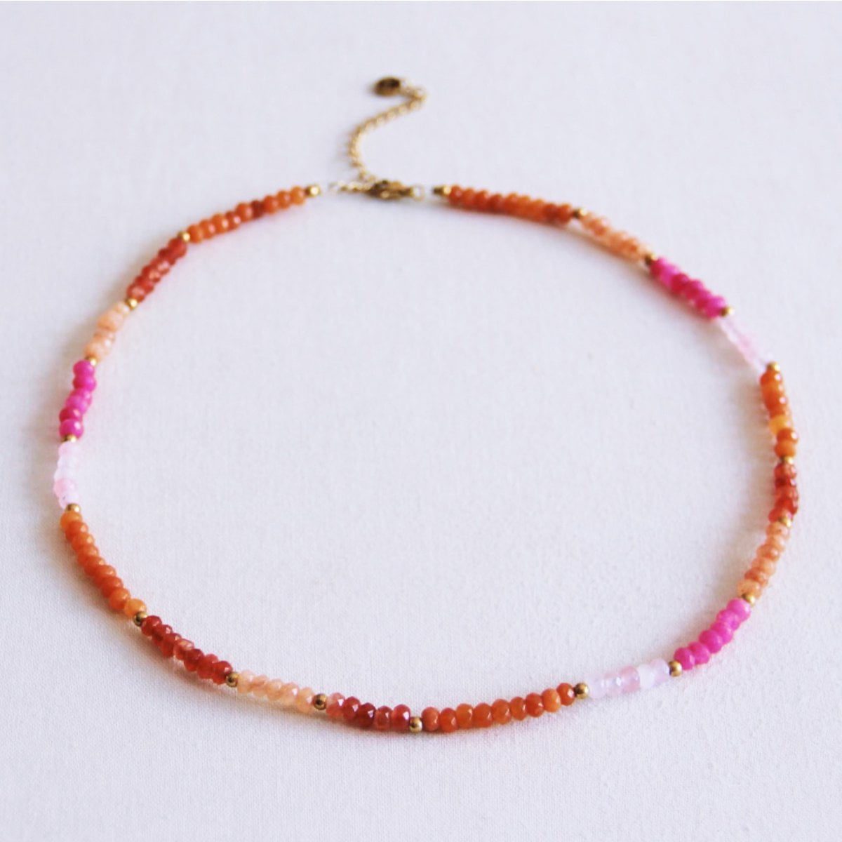Facettenkette - Korallen/Rosa/Orange
