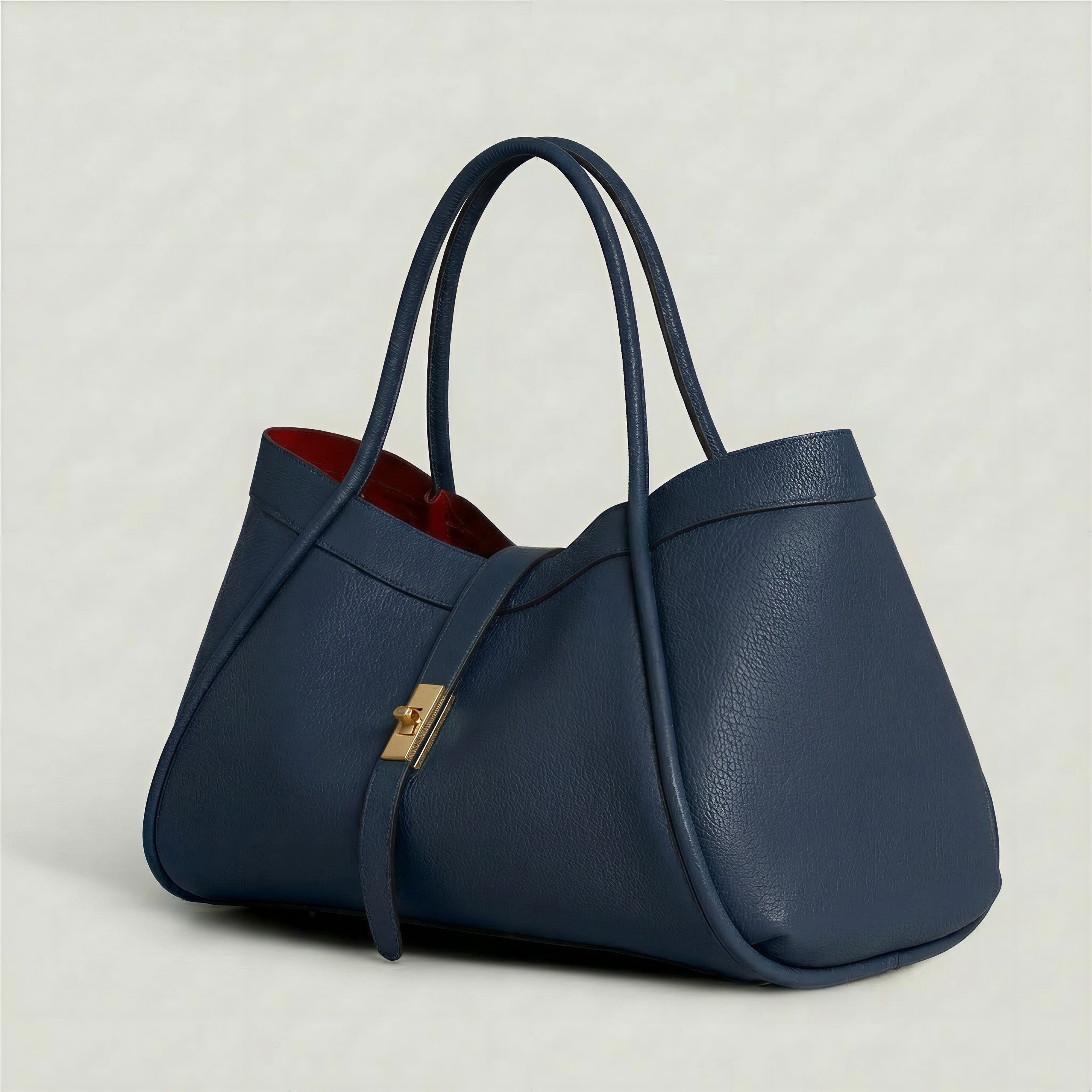 Echte Ledertasche Made in Italy Elegant 45x25x20cm: Beige