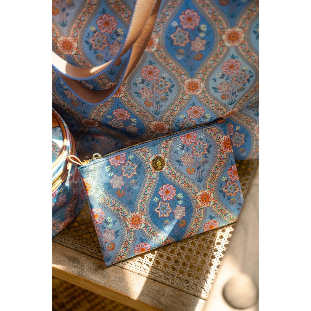 Charly Cosmetic Flat Pouch Medium Ornamento Blue 24x1x15.5cm
